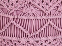 Beliani Bavlnený puf na sedenie ružový KAYSERI