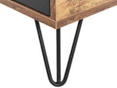 Beliani Nočný stolík s 2 zásuvkami tmavé drevo/čierna ARKAN
