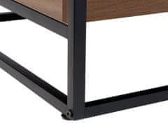 Beliani Konferenčný stolík so sklenenou doskou a policou tmavé drevo/čierna WACO