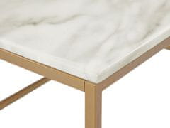 Beliani Konferenčný stolík s mramorovým vzhľadom béžová/zlatá DELANO