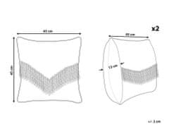 Beliani Sada 2 bavlnených vankúšov 45 x 45 béžová SOFCA
