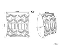 Beliani Sada 2 bavlnených vankúšov 45 x 45 cm béžová NICAEA