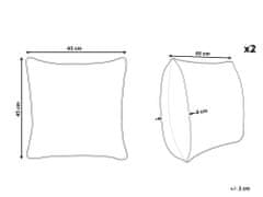 Beliani Sada 2 vankúšov s kockovaným vzorom 45 x 45 viacfarebná DICENTRA