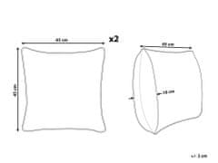 Beliani Sada 2 dekoratívnych vankúšov 45 x 45 cm tmavosivá PAIKA