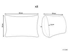 Beliani Sada 2 vankúšov s geometrickým vzorom 30 x 50 cm viacfarebná NASTURTIUM