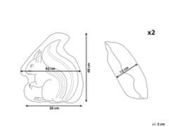 Beliani Sada 2 vankúšov v tvare veveričky 42 x 48 cm biela KOLKATA