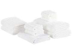 Beliani Sada 9 bavlnených uterákov biela AREORA
