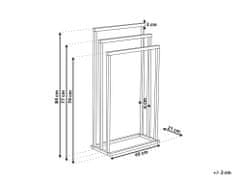 Beliani Stojan na uteráky 45 x 84 cm strieborný/tmavé drevo CHARRAS