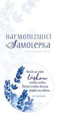 Harmonizujúca samolepka biela NEpriehľadná "Nechaj sa viesť láskou svojho srdca. Šťastie tvojho života pôjde za tebou." priemer 5 cm