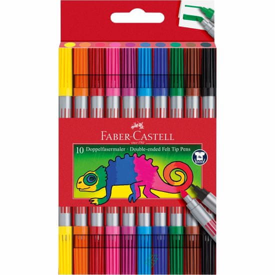 Faber-Castell Popisovače Fibre-Tip obojstranné 10 farebné