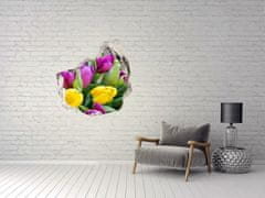 Wallmuralia.sk Diera 3D fototapety Farebné tulipány 125x125 cm