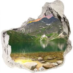 Wallmuralia.sk Díra 3D ve zdi nálepka Morské oko tatry 75x75 cm