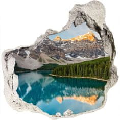 Wallmuralia.sk Diera 3D v stene na stenu Jazero v horách 100x100 cm