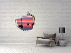 Wallmuralia.sk Diera 3D fototapety na stenu Plachetnica pri západe slnka 125x125 cm