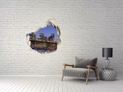 Wallmuralia.sk Diera 3D v stene na stenu Manhattan v noci 125x125 cm