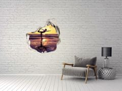 Wallmuralia.sk Diera 3D fototapety nálepka Joga na pláži 75x75 cm