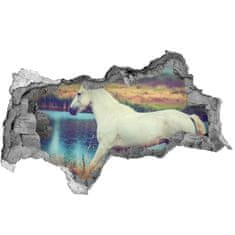 Wallmuralia.sk Diera 3D fototapeta nálepka White horse lake 115x88 cm