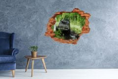 Wallmuralia.sk Diera 3D fototapeta nálepka Jeep v lese 90x70 cm