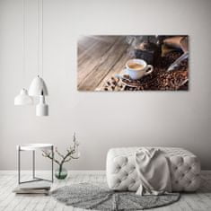 Wallmuralia.sk Foto obraz akryl zvislý do obývačky Ranná káva 100x50 cm 2 prívesky