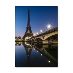 Wallmuralia.sk Vertikálny foto obraz akrylový Eiffelová veža Paríž 50x100 cm 2 prívesky