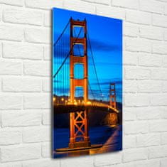 Wallmuralia.sk Vertikálny foto obraz sklo tvrdené Most San Francisco 50x100 cm 2 prívesky