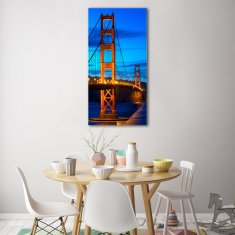 Wallmuralia.sk Vertikálny foto obraz sklo tvrdené Most San Francisco 50x100 cm 2 prívesky