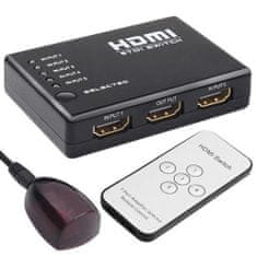 Northix HDMI-switch, 5x vstup, 1x výstup 