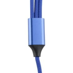 Northix 3v1 Micro-USB, Type-C, Lightning to USB 1,2m - Modrá 