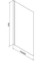 Mexen ALEX, vaňová zástena, 1-krídlo FIX, 70x140 cm, čierny vzor, 893-070-000-70-77