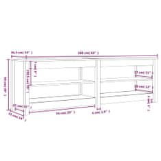 Vidaxl Lavica na topánky medovo-hnedá 160x36,5x50 cm masívna borovica