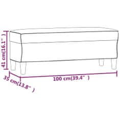 Vidaxl Lavička tmavosivá 100x35x41 cm zamat