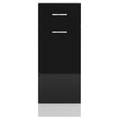 Vidaxl Spodná skrinka+zásuvka, lesklá čierna 30x46x81,5cm,drevotrieska