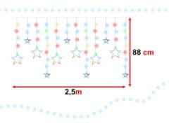 Aga LED Svetelná záclona Hviezdy 2,5 m 138 LED Viacfarebná