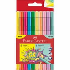 Faber-Castell Popisovače Grip 10 farebné neónové + pastelové