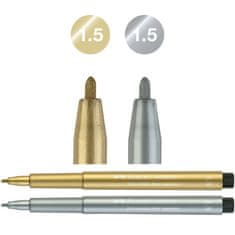 Faber-Castell PITT umelecký popisovač M 250/251 metalická zlatá/strieborná BL