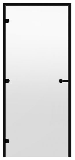 HARVIA Dvere do parnej sauny ALU 8x21, číre 790x2090 mm, čierny rám
