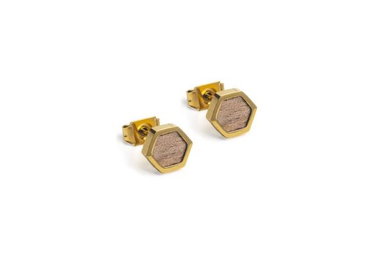 BeWooden dámske náušnice s dreveným detailom Apis Earrings Hexagon univerzálna