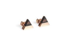 BeWooden Náušnice s dreveným detailom Rose Earrings Triangle univerzálne béžová