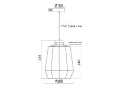 ACA ACA Lighting Vintage závesné svietidlo KS159326BK