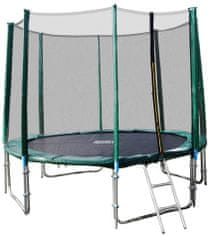 eoshop Premium Zelená trampolína 366 cm s ochrannou sieťou + rebrík + krycia plachta