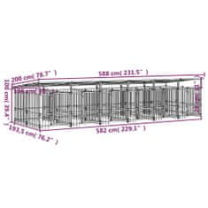 Petromila vidaXL Vonkajšia voliéra pre psy so strechou oceľová 11,26 m²