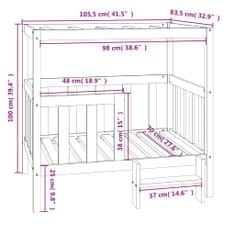 Vidaxl Posteľ pre psa 105,5x83,5x100 cm borovicový masív