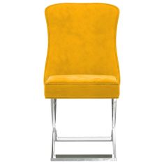 Vidaxl Jedálenské stoličky 4 ks horčicovo-žlté zamatové
