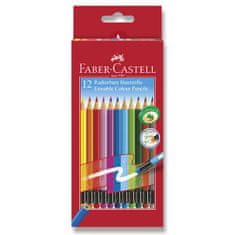 Faber-Castell Pastelky s farebnou gumou 12 farieb