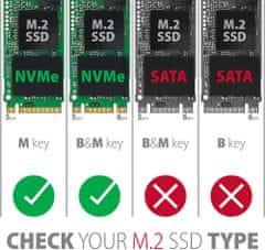 AXAGON EEM2-GTS, USB-C 3.2 Gen 2 - M.2 NVMe SSD kovový THIN box, bezšroubkový