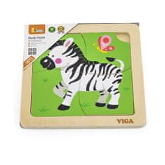 Viga Toys Drevené puzzle pre najmenších Viga 4 ks Zebra