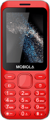 Mobiola MB3200i, kovový tlačidlový mobilný telefón, 2 SIM, MMS, 2,8" displej, červený