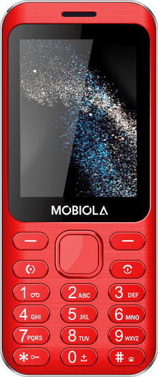 Mobiola MB3200i, kovový tlačidlový mobilný telefón, 2 SIM, MMS, 2,8" displej, červený