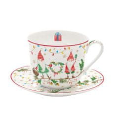 Easy Life porcelánový hrnček s tanierikom Ready For Christmas, 400 ml