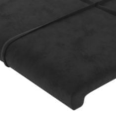 shumee Čelo postele s LED čierne 100x5x118/128 cm zamat